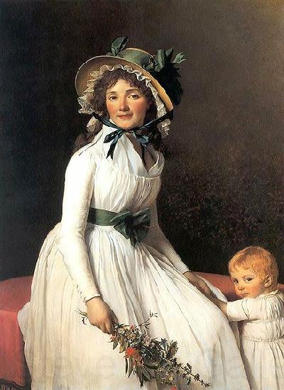 Jacques-Louis David Portrait of Madame Emilie Seriziat and her Son Norge oil painting art